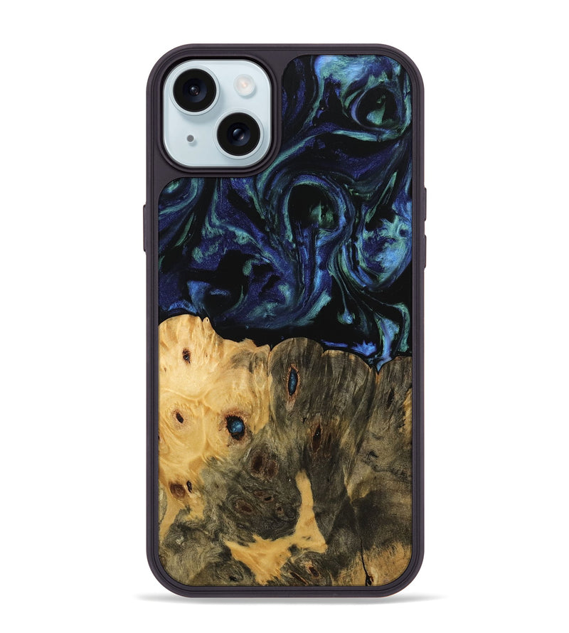 iPhone 15 Plus Wood Phone Case - Jada (Blue, 745168)