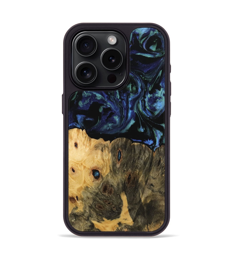 iPhone 15 Pro Wood Phone Case - Jada (Blue, 745168)