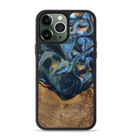 iPhone 13 Pro Max Wood Phone Case - Champ (Teal & Gold, 745171)