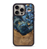 iPhone 15 Pro Max Wood Phone Case - Champ (Teal & Gold, 745171)