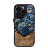 iPhone 16 Pro Wood Phone Case - Champ (Teal & Gold, 745171)