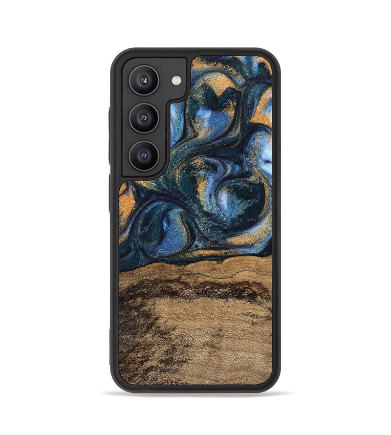 Galaxy S23 Wood Phone Case - Terry (Teal & Gold, 745172)