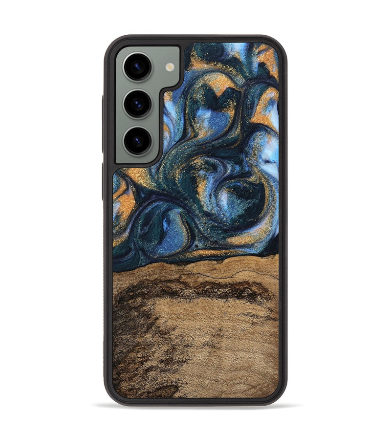 Galaxy S23 Plus Wood Phone Case - Terry (Teal & Gold, 745172)