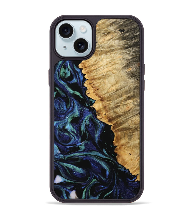 iPhone 15 Plus Wood Phone Case - Lennie (Blue, 745175)