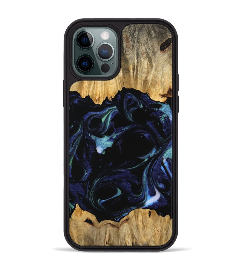 iPhone 12 Pro Max Wood Phone Case - Shailin (Blue, 745178)