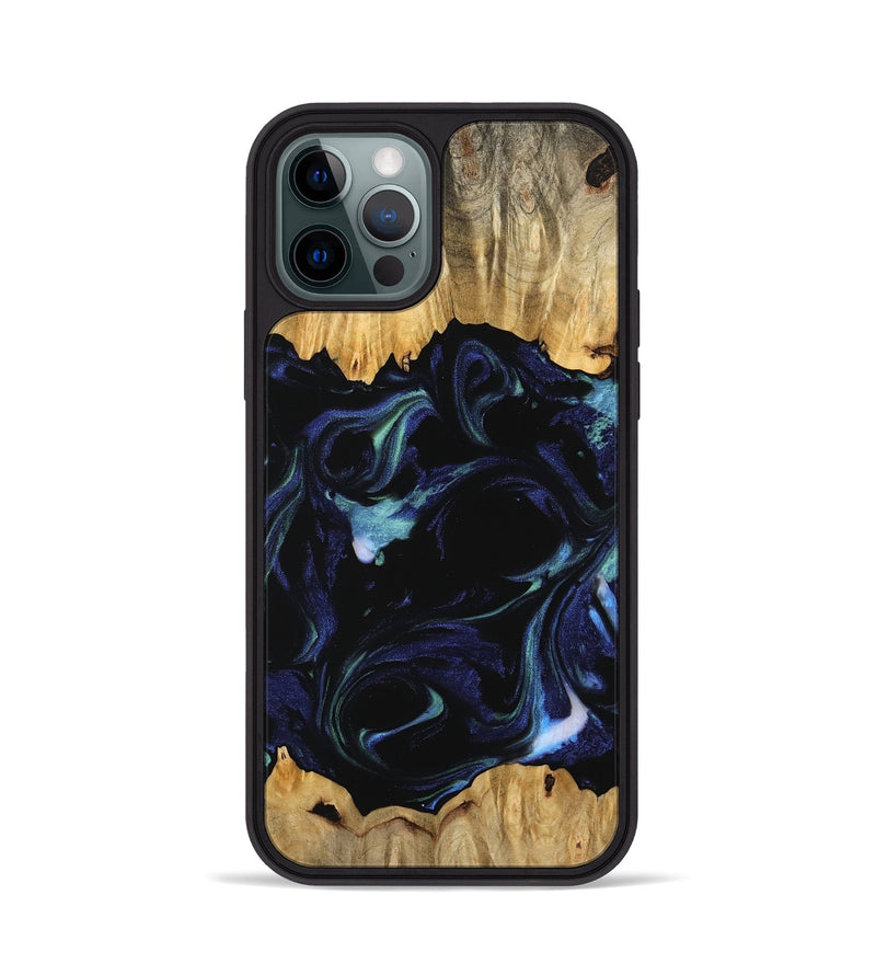 iPhone 12 Pro Wood Phone Case - Shailin (Blue, 745178)