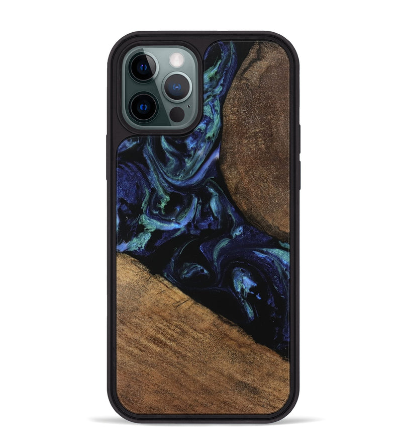 iPhone 12 Pro Max Wood Phone Case - Cezary (Blue, 745179)