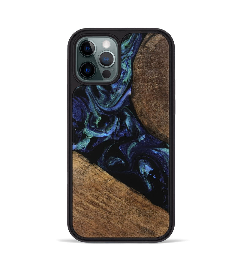 iPhone 12 Pro Wood Phone Case - Cezary (Blue, 745179)