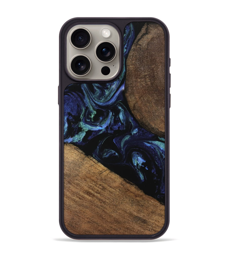 iPhone 15 Pro Max Wood Phone Case - Cezary (Blue, 745179)