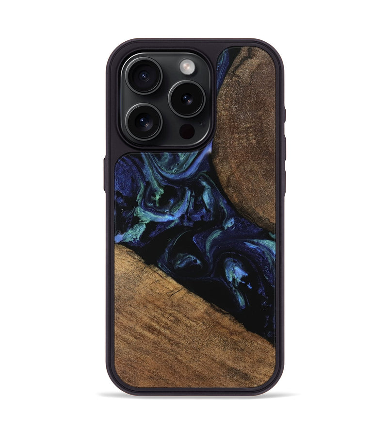 iPhone 15 Pro Wood Phone Case - Cezary (Blue, 745179)