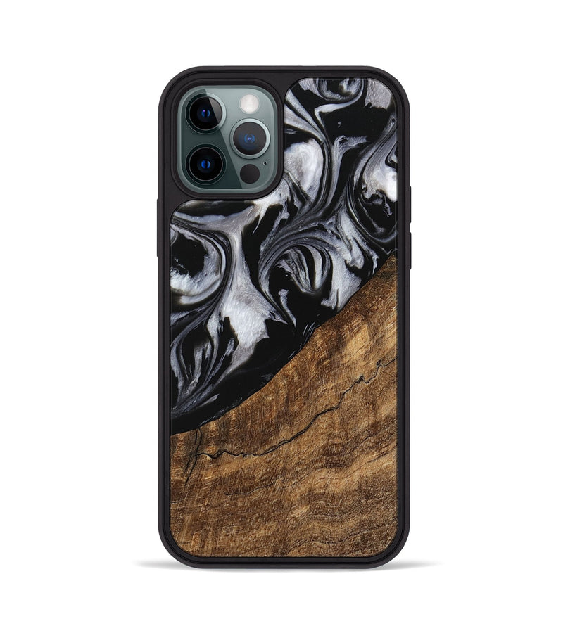 iPhone 12 Pro Wood Phone Case - Iraj (Black & White, 745182)