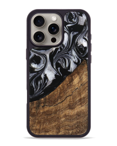 iPhone 16 Pro Max Wood Phone Case - Iraj (Black & White, 745182)