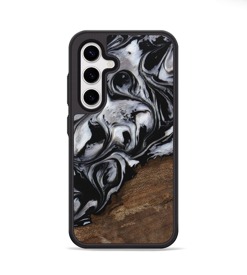 Galaxy S25 Wood Phone Case - Cyndi (Black & White, 745183)