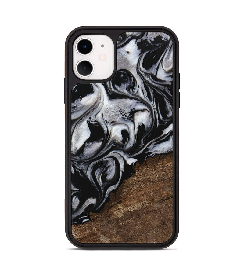 iPhone 11 Wood Phone Case - Cyndi (Black & White, 745183)