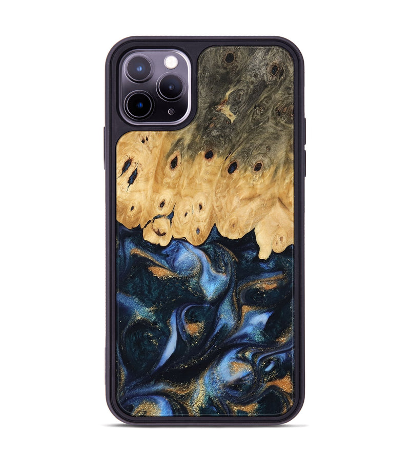 iPhone 11 Pro Max Wood Phone Case - Karla (Teal & Gold, 745186)