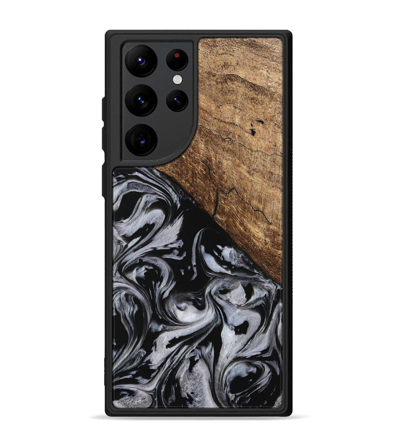 Galaxy S22 Ultra Wood Phone Case - Aubree (Black & White, 745187)