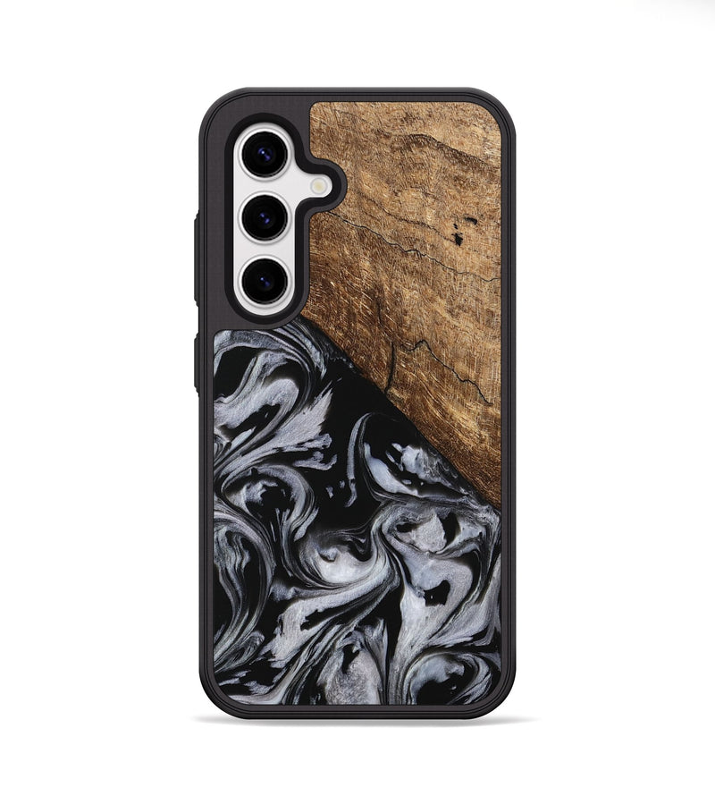 Galaxy S25 Wood Phone Case - Aubree (Black & White, 745187)