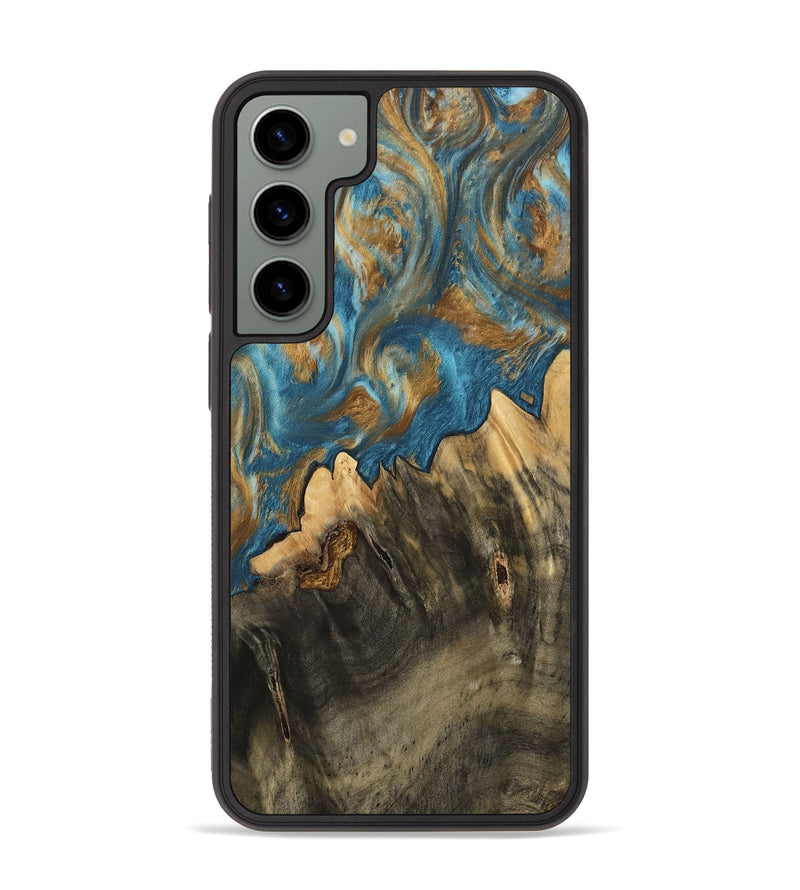 Galaxy S23 Plus Wood Phone Case - Deetta (Teal & Gold, 745192)