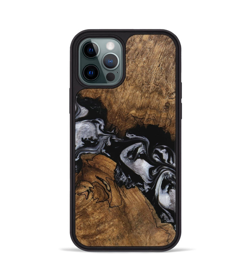 iPhone 12 Pro Wood Phone Case - Lucky (Black & White, 745197)