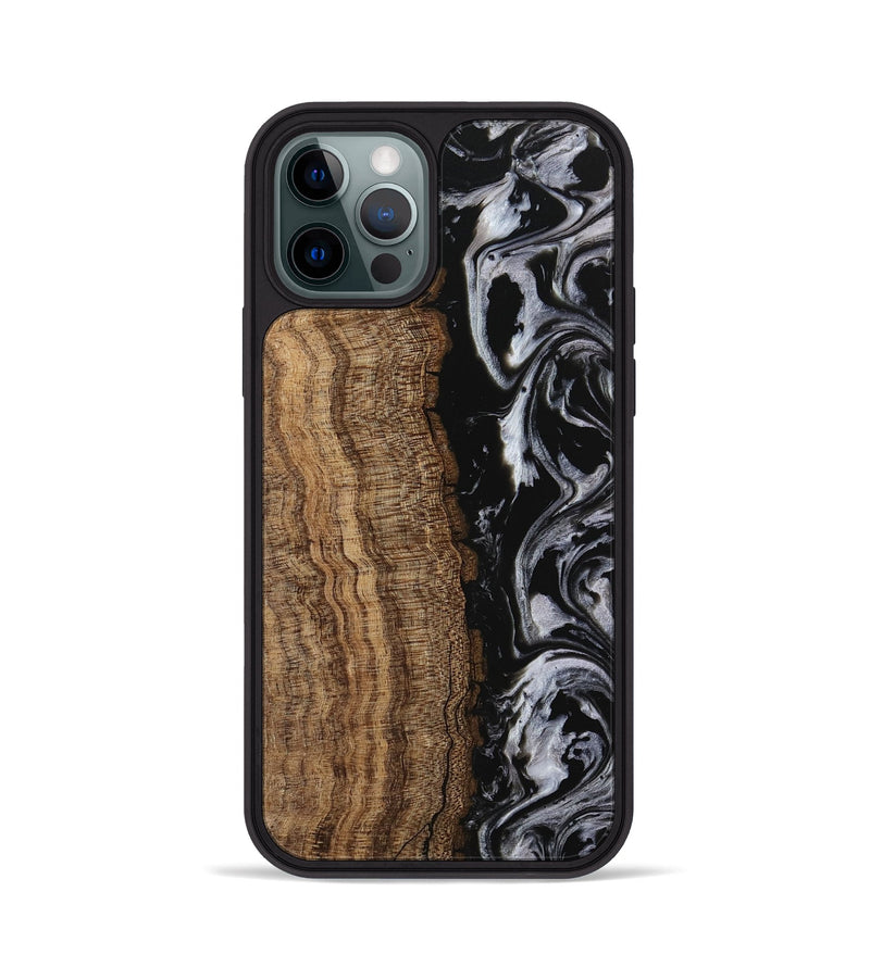 iPhone 12 Pro Wood Phone Case - Ritchie (Black & White, 745198)