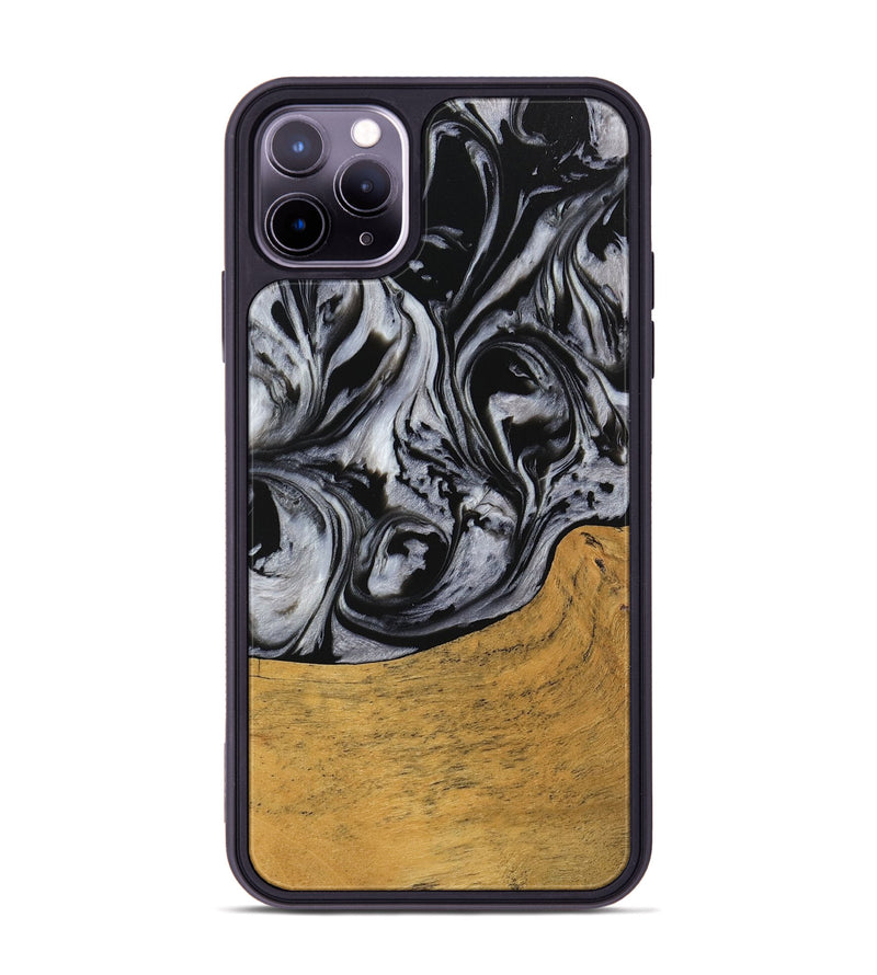 iPhone 11 Pro Max Wood Phone Case - Macey (Black & White, 745201)