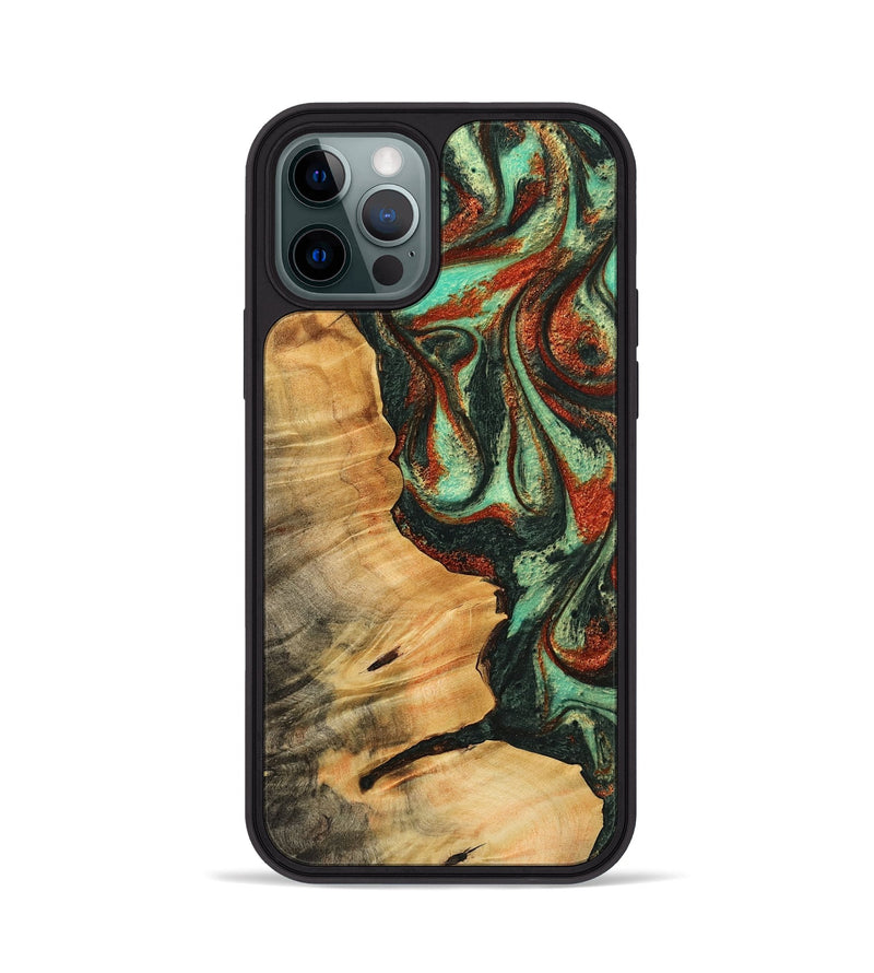 iPhone 12 Pro Wood Phone Case - Tisha (Green, 745203)