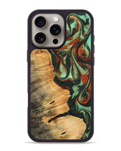 iPhone 16 Pro Max Wood Phone Case - Tisha (Green, 745203)