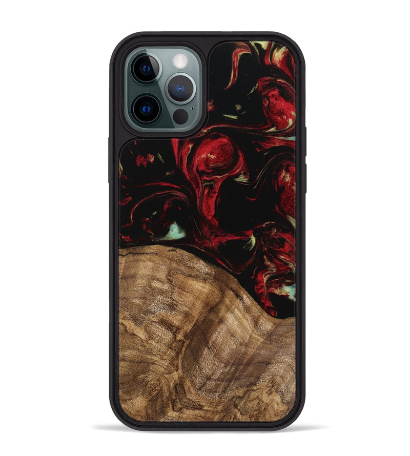 iPhone 12 Pro Max Wood Phone Case - Jemal (Red, 745211)