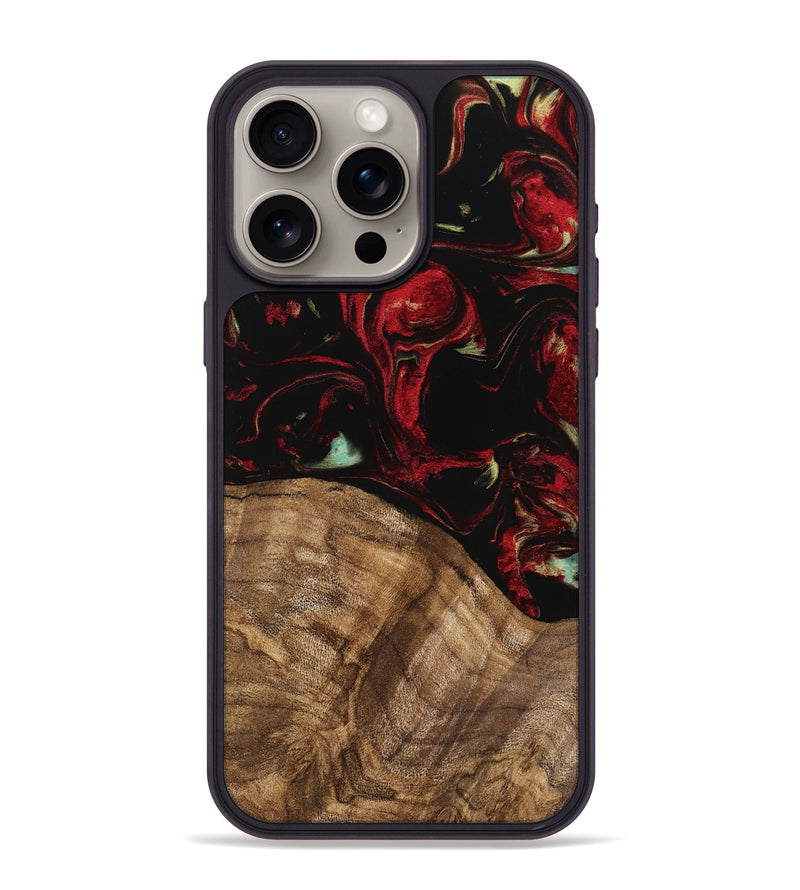 iPhone 15 Pro Max Wood Phone Case - Jemal (Red, 745211)