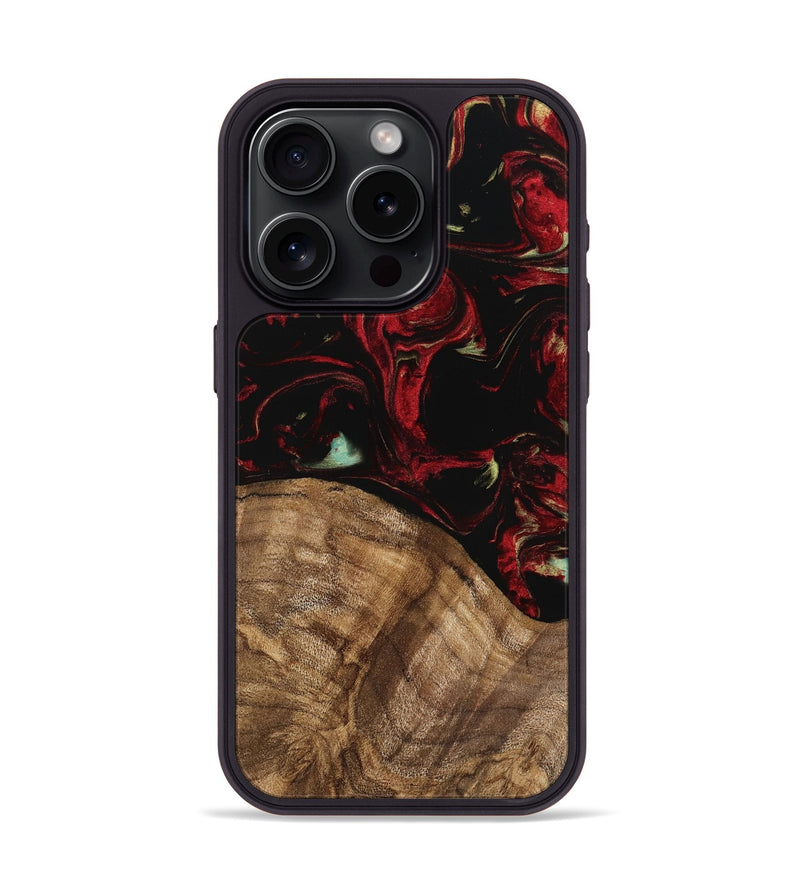 iPhone 15 Pro Wood Phone Case - Jemal (Red, 745211)