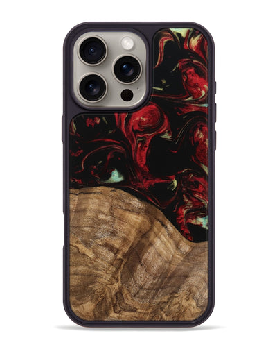 iPhone 16 Pro Max Wood Phone Case - Jemal (Red, 745211)