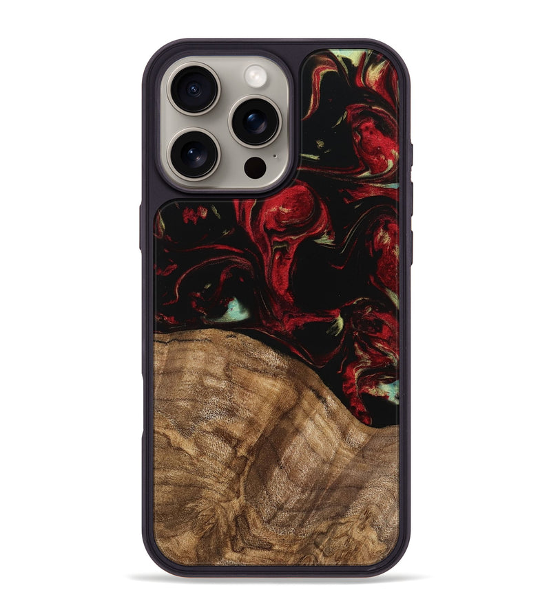 iPhone 16 Pro Max Wood Phone Case - Jemal (Red, 745211)