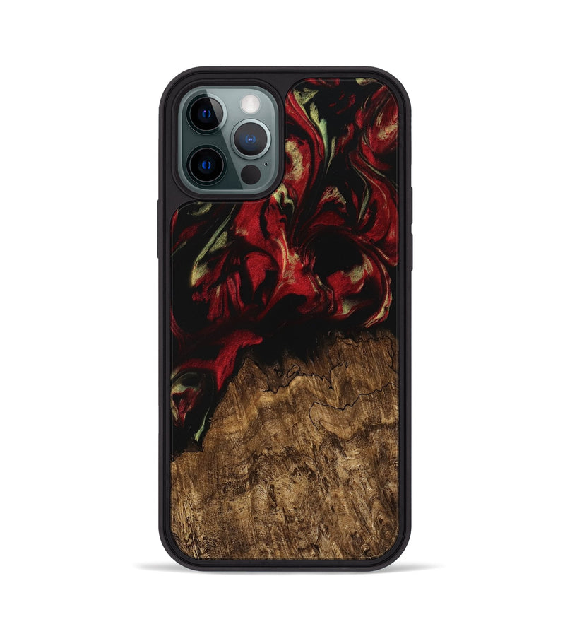 iPhone 12 Pro Wood Phone Case - Qiana (Red, 745212)