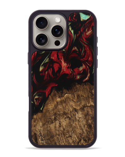 iPhone 16 Pro Max Wood Phone Case - Qiana (Red, 745212)