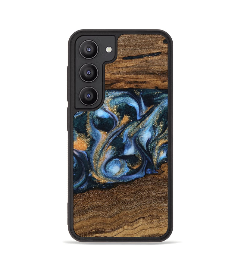 Galaxy S23 Wood Phone Case - Mietek (Teal & Gold, 745214)