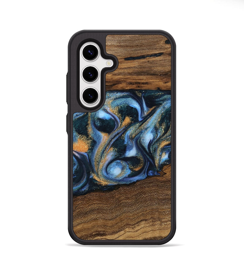 Galaxy S25 Plus Wood Phone Case - Mietek (Teal & Gold, 745214)