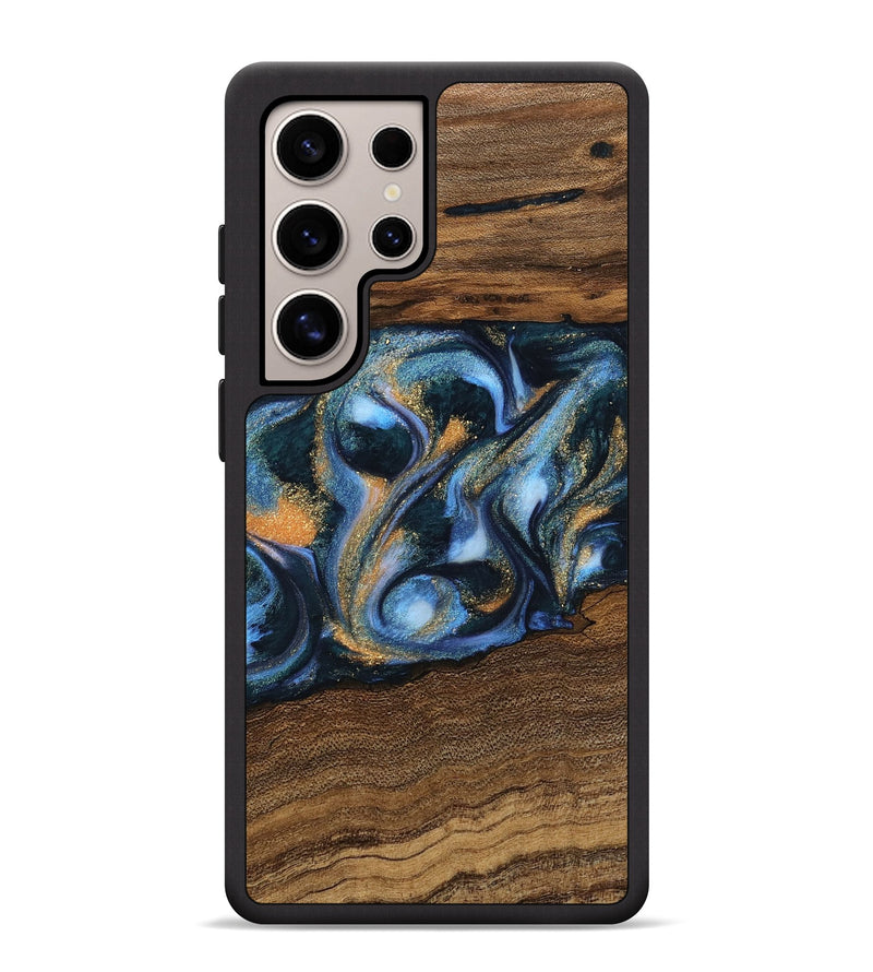 Galaxy S25 Ultra Wood Phone Case - Mietek (Teal & Gold, 745214)