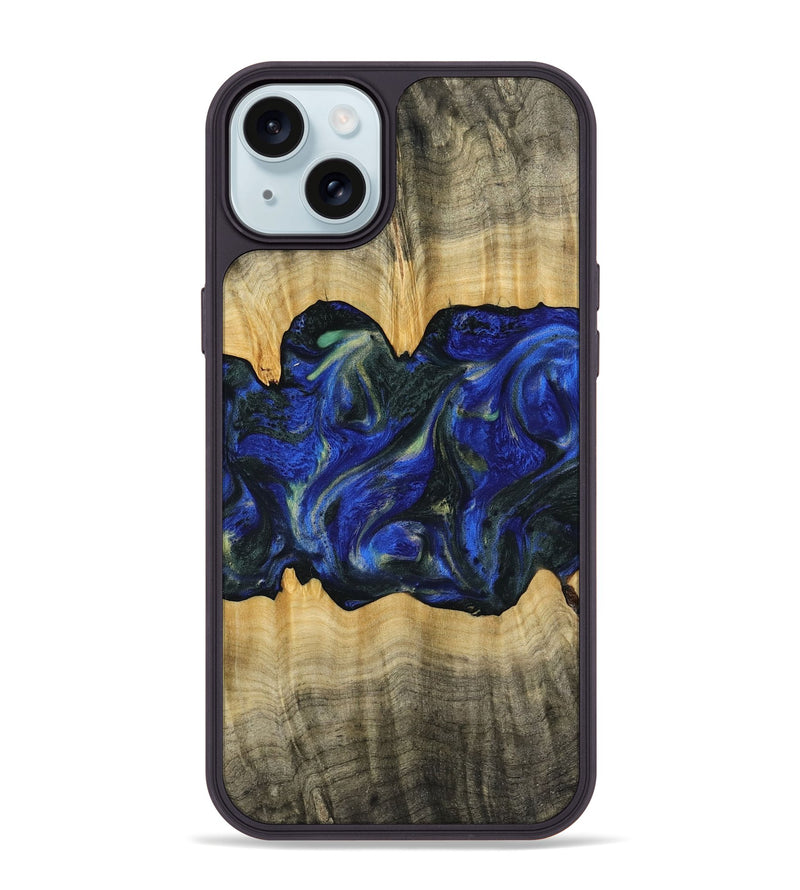 iPhone 15 Plus Wood Phone Case - Gabie (Blue, 745216)