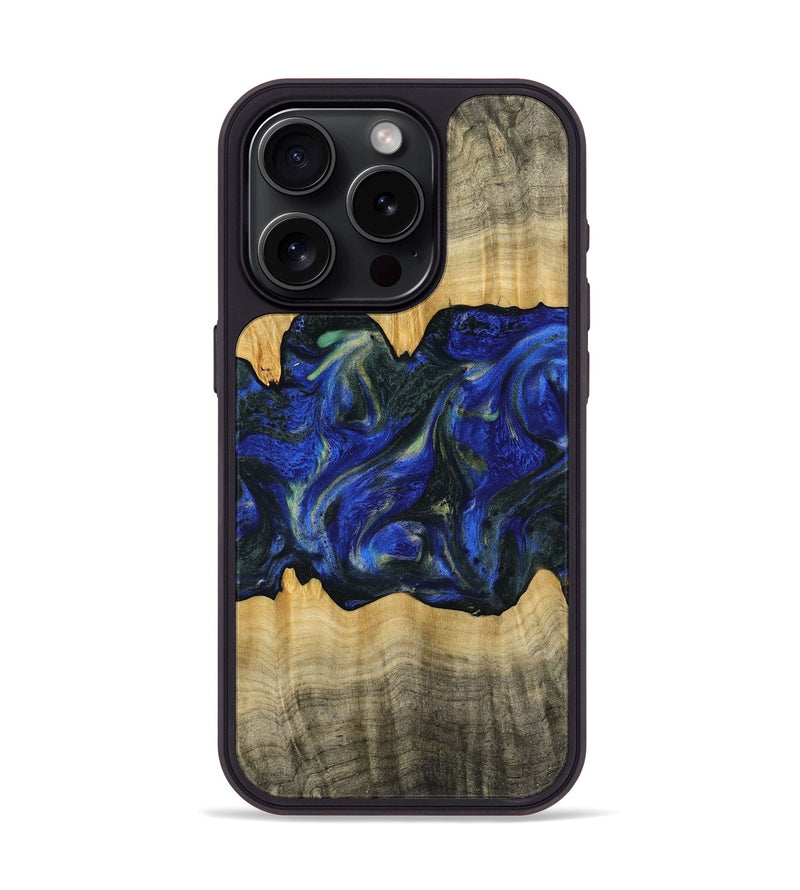 iPhone 15 Pro Wood Phone Case - Gabie (Blue, 745216)