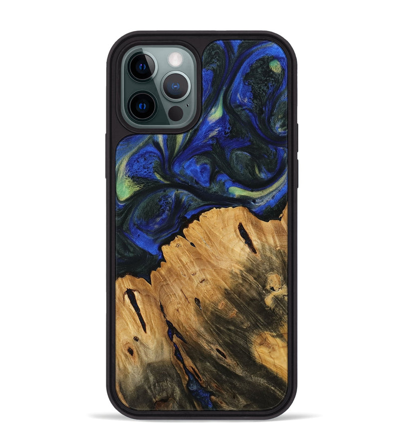 iPhone 12 Pro Max Wood Phone Case - Petter (Blue, 745217)