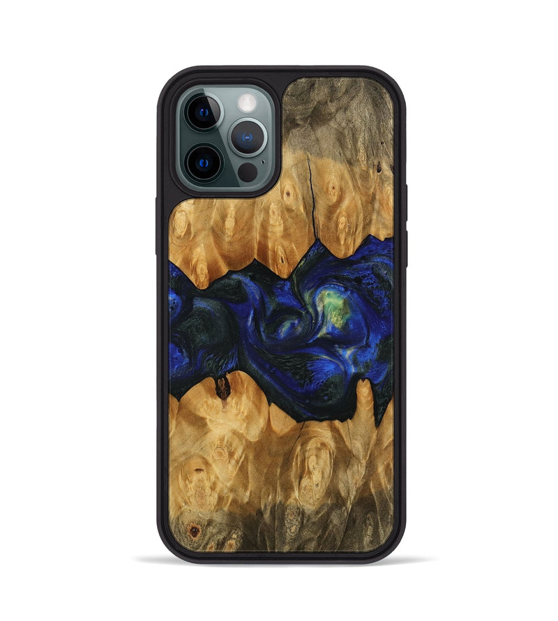 iPhone 12 Pro Wood Phone Case - Alfreda (Blue, 745218)