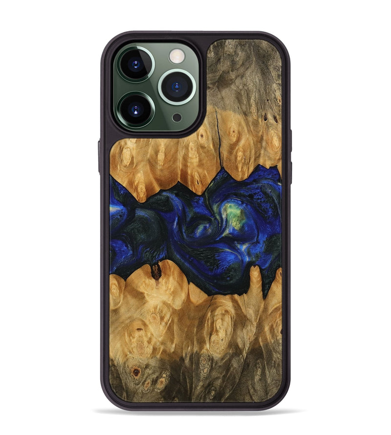 iPhone 13 Pro Max Wood Phone Case - Alfreda (Blue, 745218)