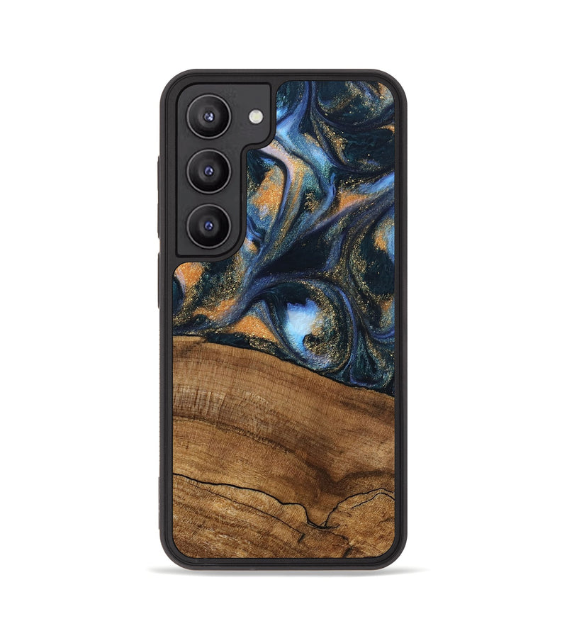 Galaxy S23 Wood Phone Case - Livia (Teal & Gold, 745220)