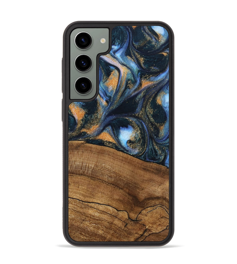 Galaxy S23 Plus Wood Phone Case - Livia (Teal & Gold, 745220)