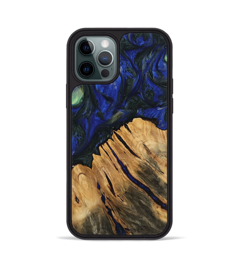 iPhone 12 Pro Wood Phone Case - Renita (Blue, 745221)