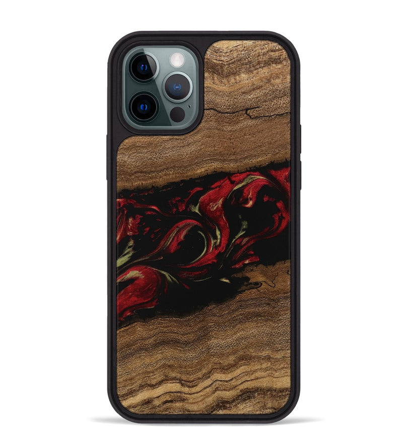 iPhone 12 Pro Max Wood Phone Case - Joni (Red, 745225)