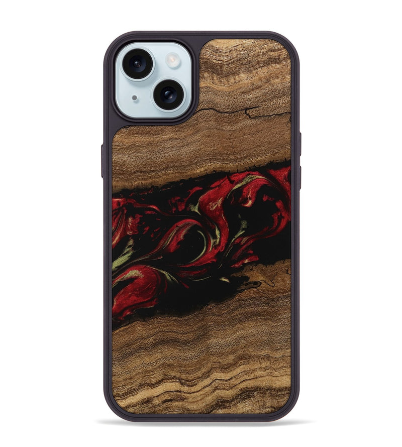 iPhone 15 Plus Wood Phone Case - Joni (Red, 745225)