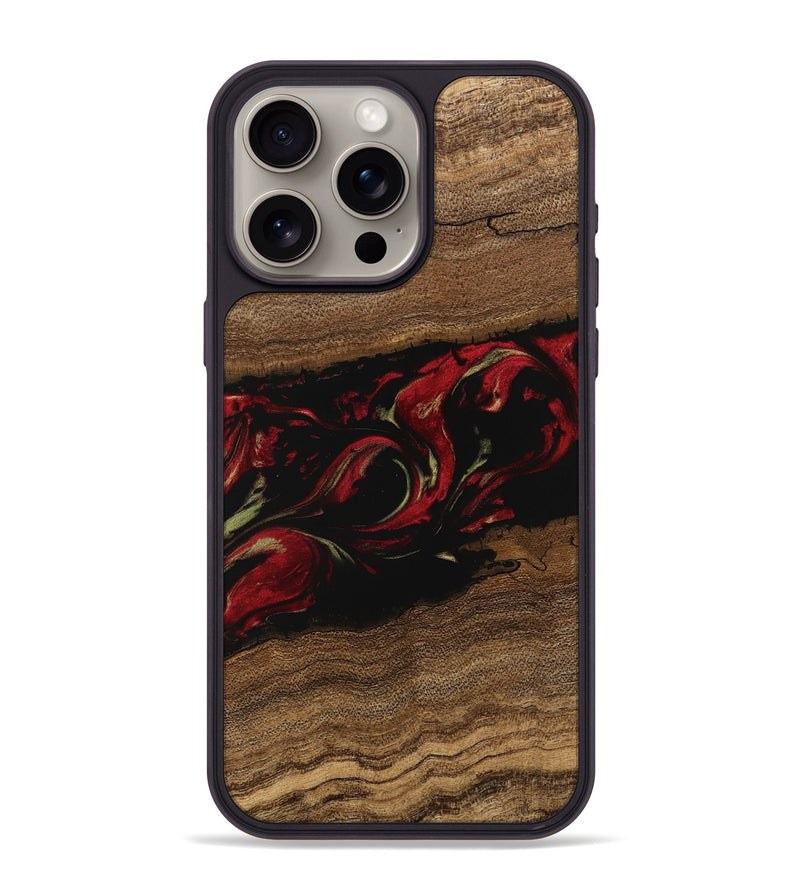 iPhone 15 Pro Max Wood Phone Case - Joni (Red, 745225)