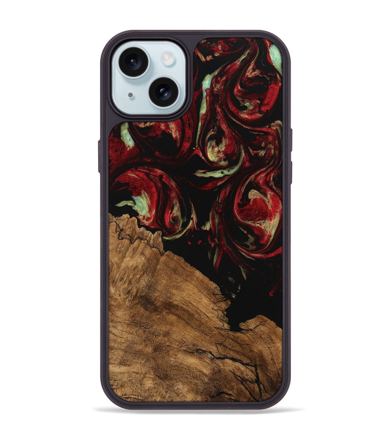 iPhone 15 Plus Wood Phone Case - Grayce (Red, 745234)