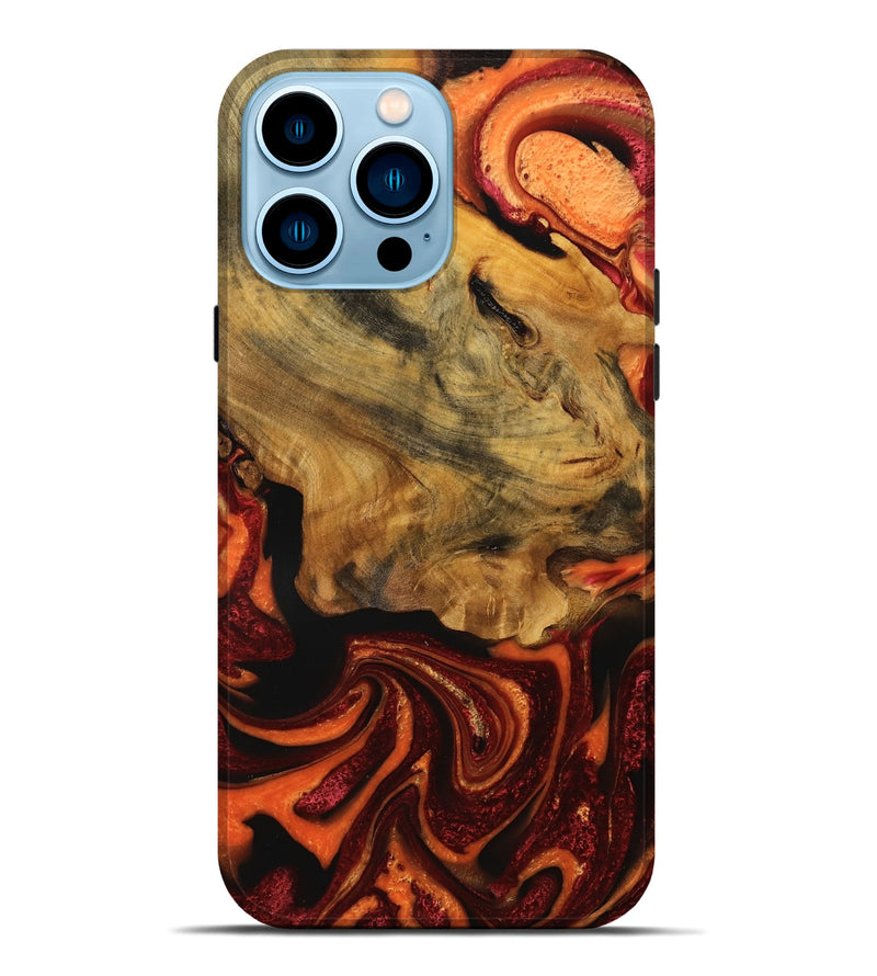 iPhone 14 Pro Max Wood Live Edge Phone Case - Jeralee (Red, 745273)